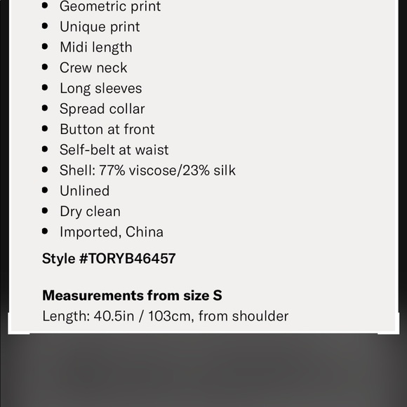 NWT Tory Burch Laurence Shirtdress Sold Out - Picture 5 of 6